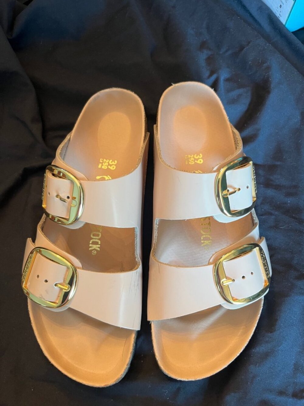 BIRKENSTOCK ARIZONA BIG BUCKLE SLIDE SANDAL HIGH SHINE